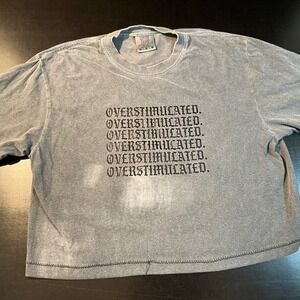 Seventh Eclectic Overstimulated‎ Graphic Tee Crop Top Women's Size Medium